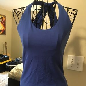 Athleisure Exercise Yoga Top XS Blue
